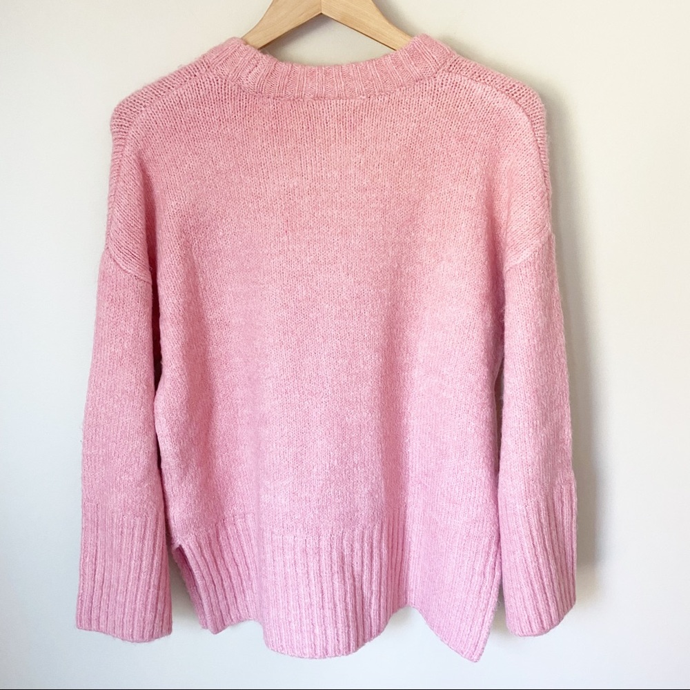 Topshop Supersoft Deep Ribbed Hem Crewneck Sweater Pink S NWT - Picture 11 of 14